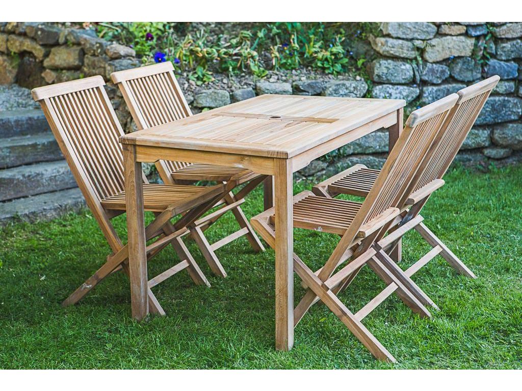 Teak Patio Table and Chair Set