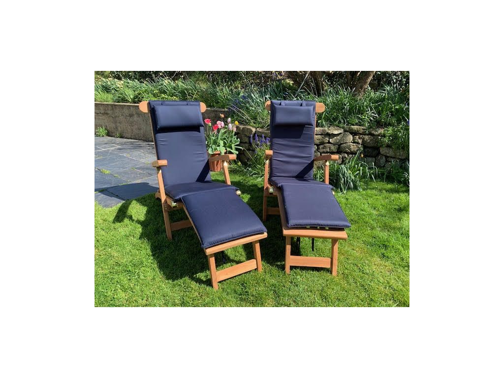 Solid Teak Sun Lounger Relaxing Set with Cushions