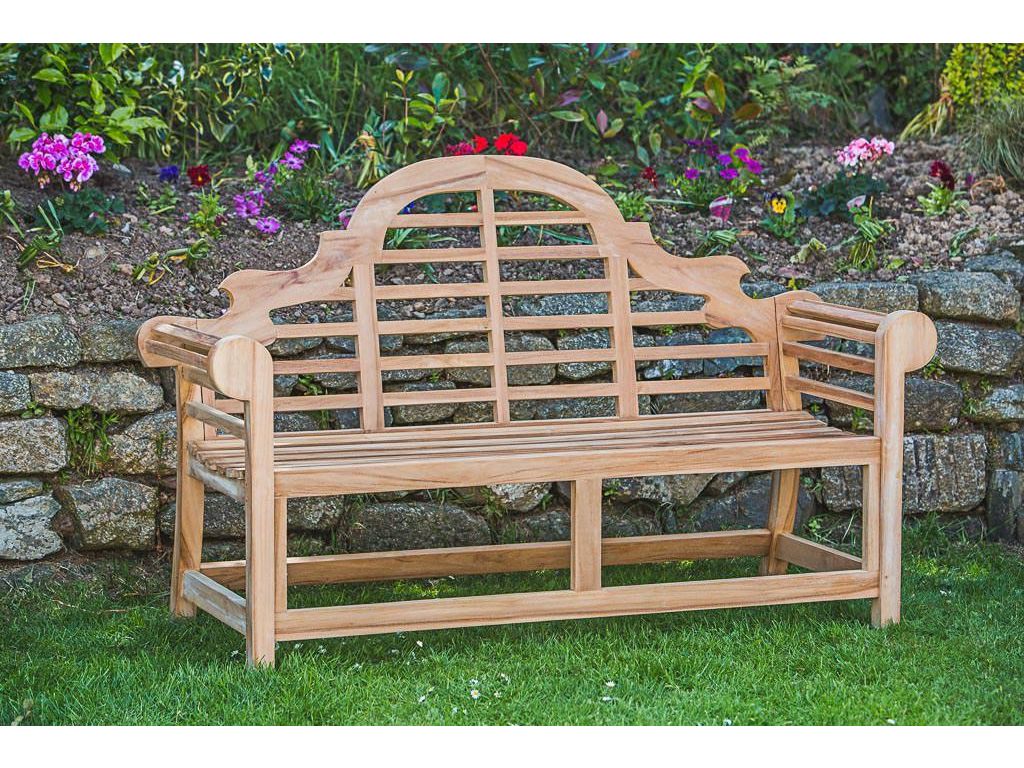 Luytens teak garden bench