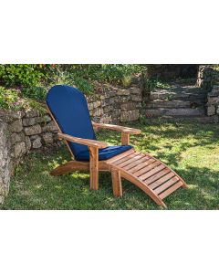 Adirondack Garden Chair with Footstool and Cushion