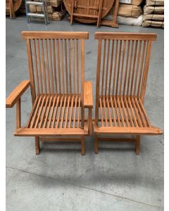 Pair of Solid Teak Folding Chairs (Combo) - Clearance
