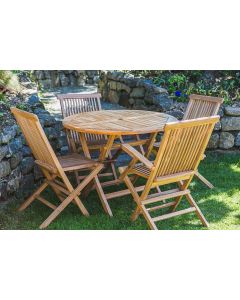 Teak Folding Table and Chair Set