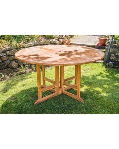 Solid Teak 1.4m Folding Pedestal Table-Clearance