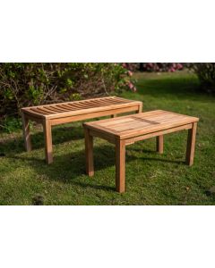 Solid Teak Backless bench and Coffee Table Set