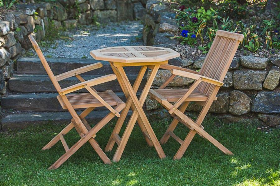 Outdoor Teak Octagonal Table and Chair Set