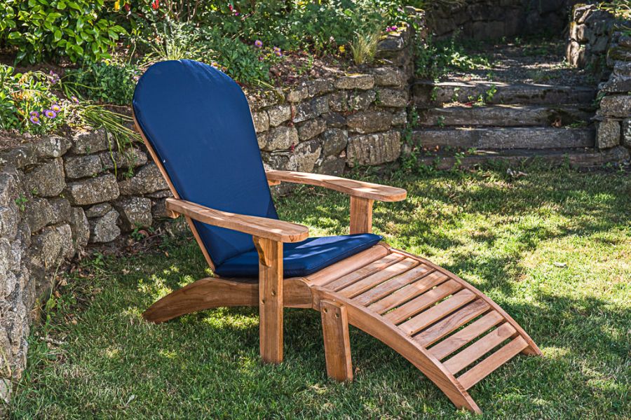 Adirondack Garden Chair with Footstool and Cushion