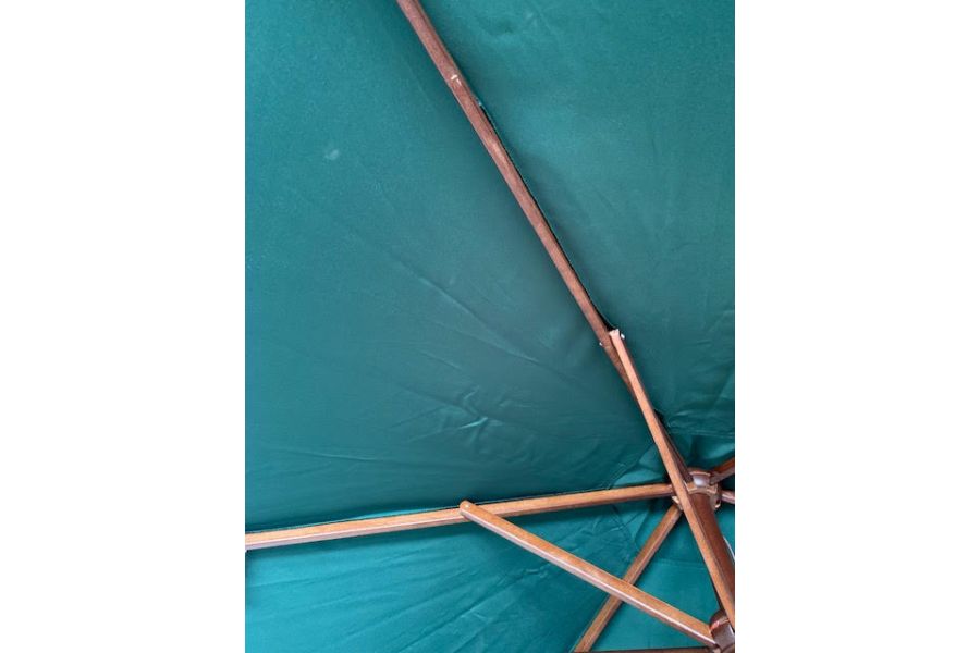 Green 2m Round Wooden Garden Parasol-Clearance