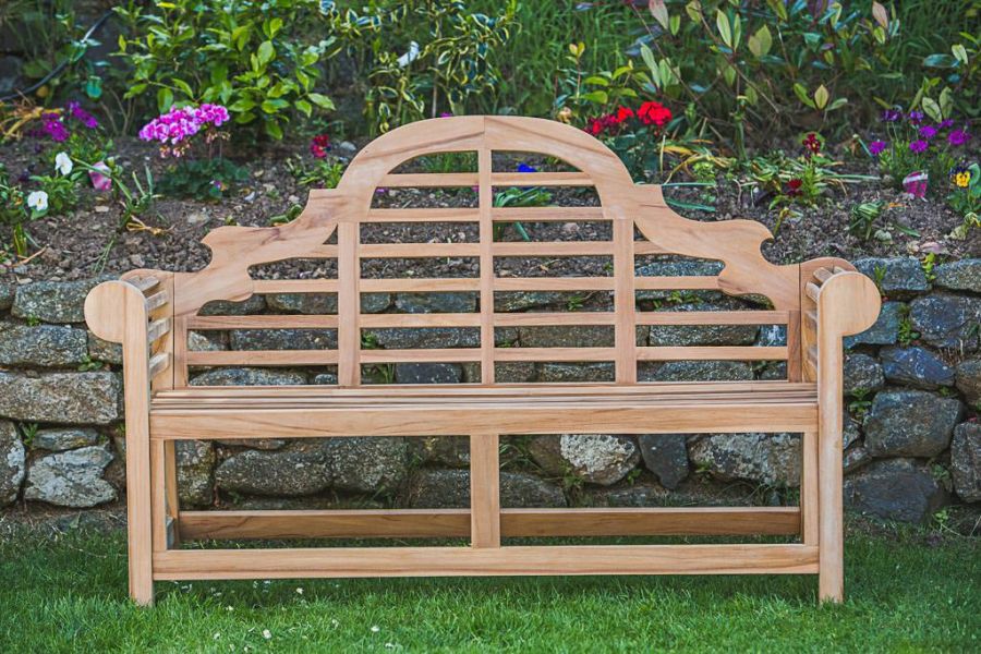 Luytens teak garden bench