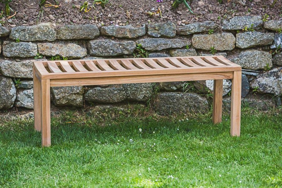Teak Backless Garden Bench