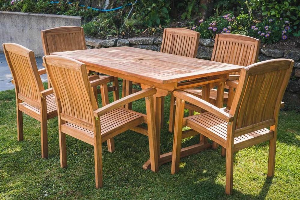 160 rectangular pedestal set 6 seater charlotte stacking garden chairs 01