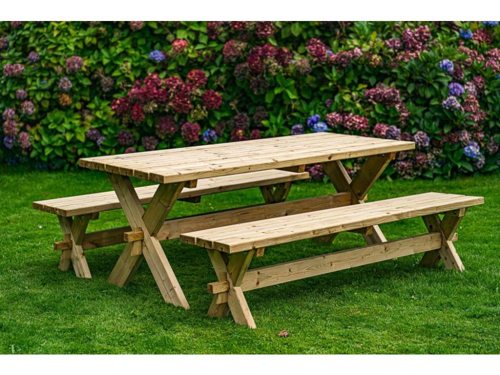 solid wood retro picnic table set 1