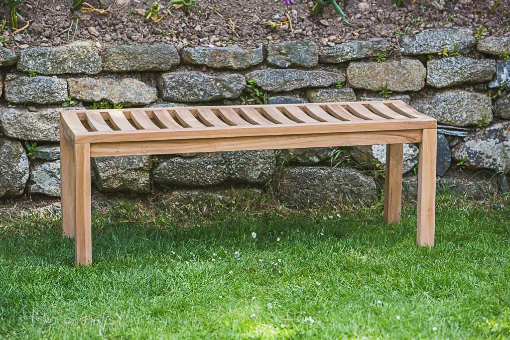 Teak Park Bench – Backless 4ft (seats 2) Luxury