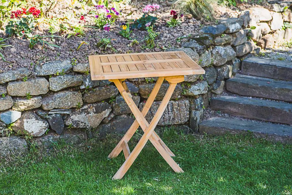 Solid Teak Folding Square 70cm Garden Table