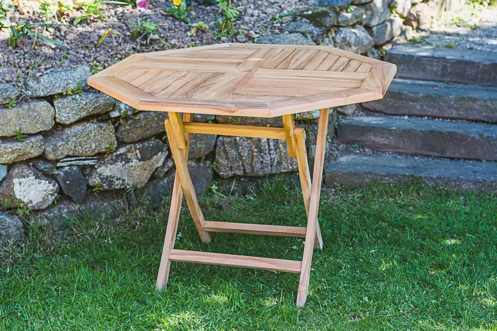 Teak Folding Octagonal Garden Table 1m