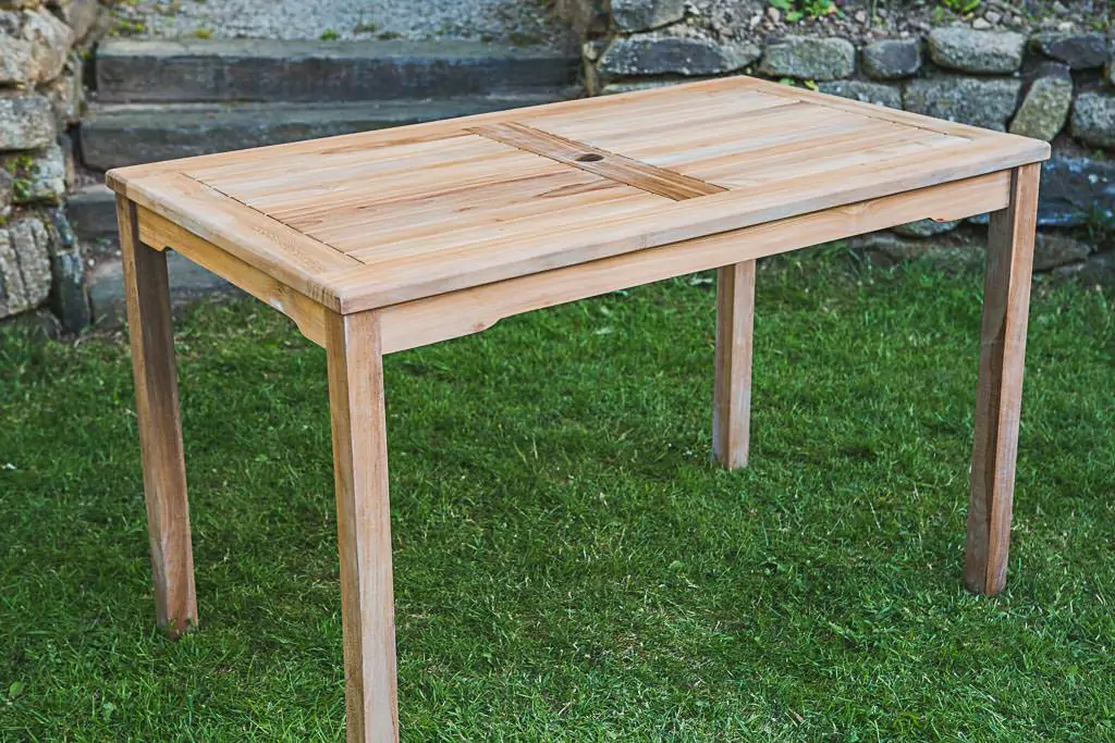 Fixed Rectangular 1.2m Solid Teak Garden Table