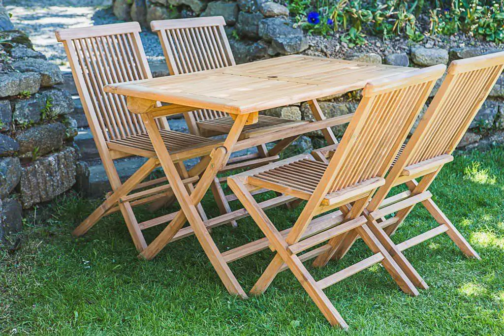 Folding 1.2m Solid Teak Rectangular Garden Table and Chair Set (Combo)