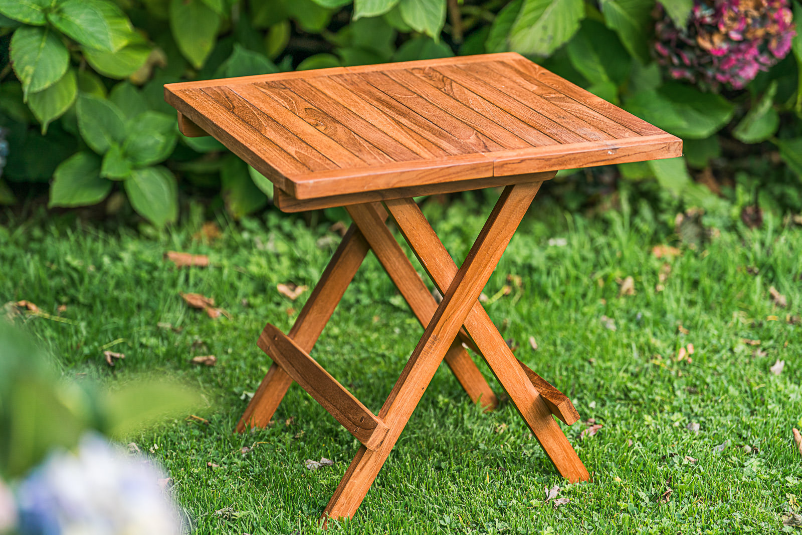 Square 50cm Folding Solid Teak Coffee Table