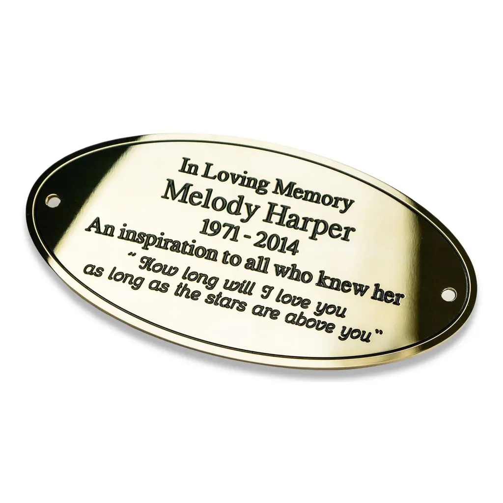 Oval Memorial Plaque – Solid Brass