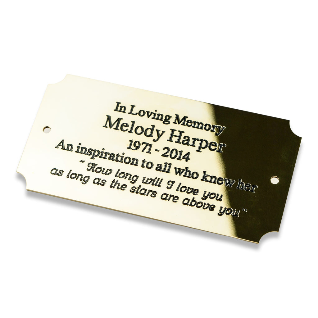 Solid Brass Memorial Plaque – Shaped Corners