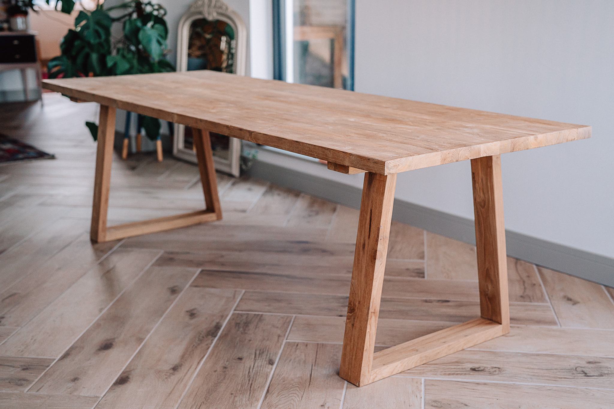 Kynance 2.2m Solid Reclaimed Teak Table