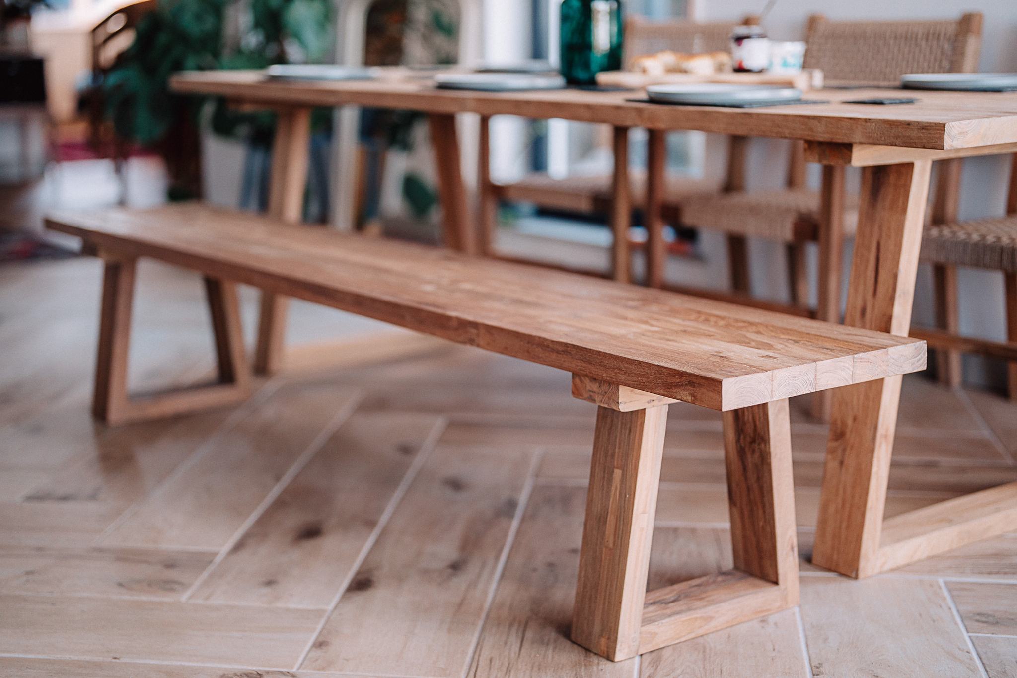 Reclaimed Solid Teak 2.2m Kynance Bench