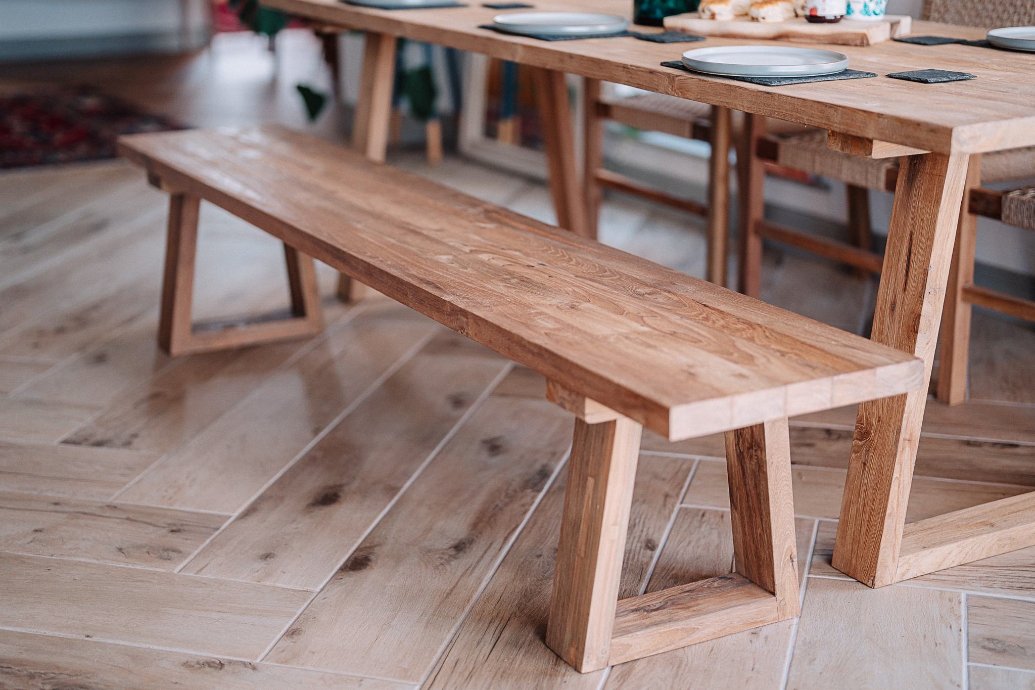 Solid Reclaimed Teak Kynance 1.8m Bench
