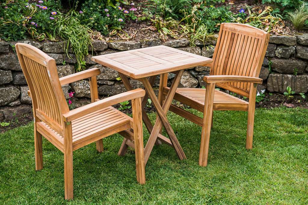 70cm teak table teak stacking garden chair 03 1
