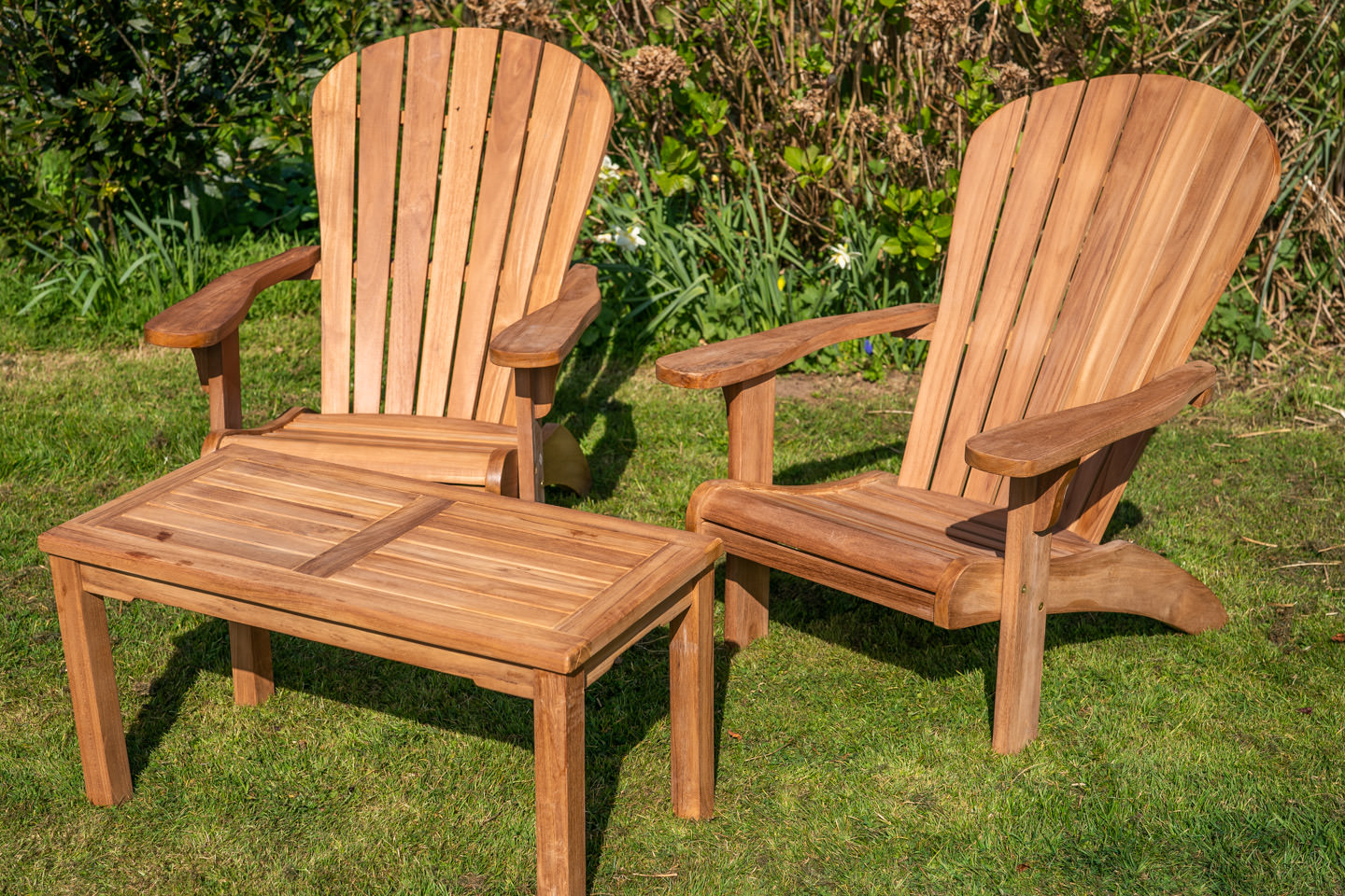 Adirondack Teak couple set with large coffee table 8 5