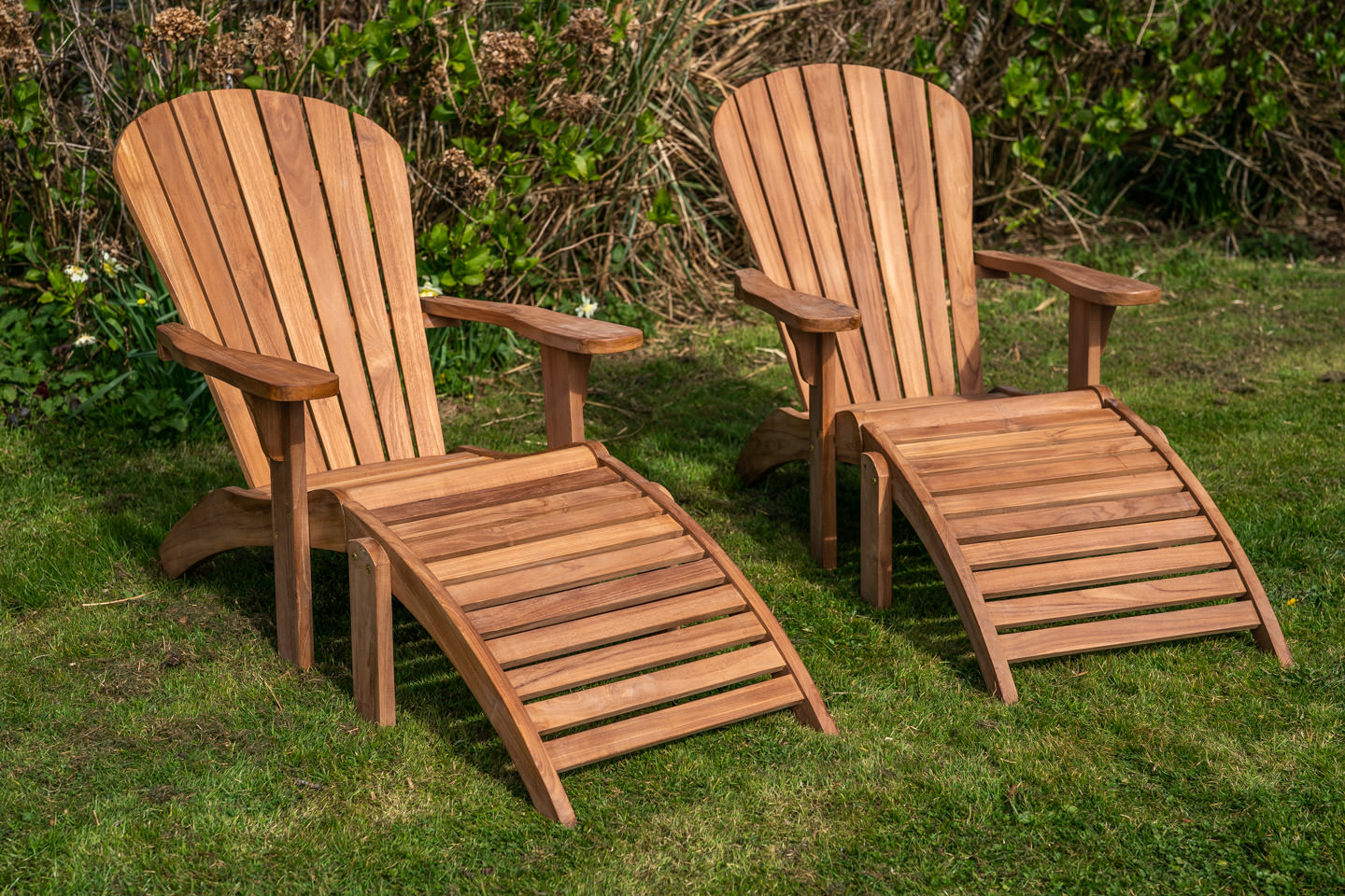 Teak Double Adirondack couples love seat set 1