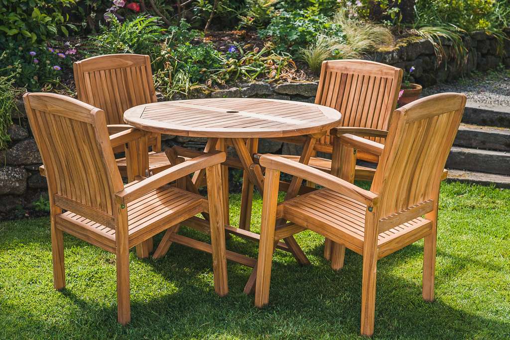 round folding 100cm teak coffee patio set 06