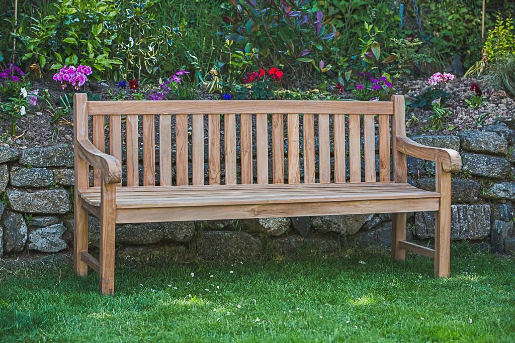 solid teak garden bench traditional elizabeth 6ft seats 4