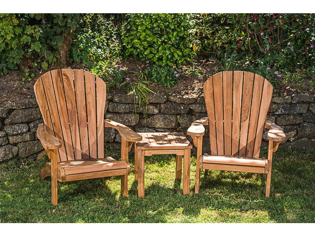 teak adirondack loveseat set with coffee table