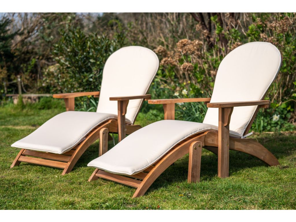 teak double garden adirondack and footstool couples loveseat set with cushions 4