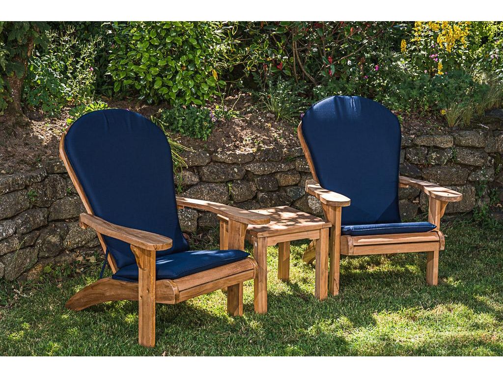 teak garden adirondack loveseat set with cushions